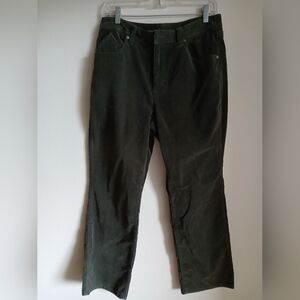 Chicos Green Coudroy Pants Size 1 Medium Short